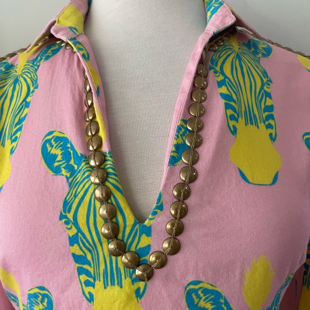 SHERIDAN FRENCH PINK GROMMET ZEBRA DRESS SIZE XS - Picture 4 of 13